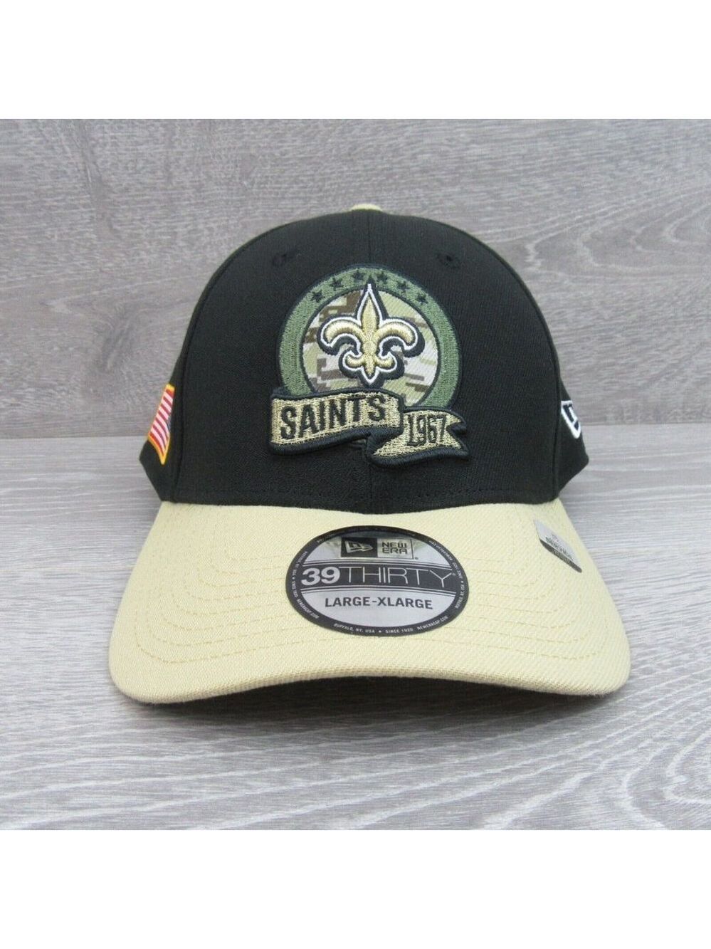 New Era 39THIRTY New Orleans Saints Salute To Service Hat Cap Size Large XL NEW - Picture 2 of 11